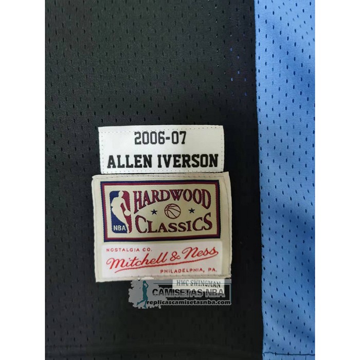 Camiseta Denver Nuggets Allen Iverson NO 3 Mitchell & Ness 2006-07 Negro